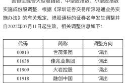 深港通下的港股通标的证券名单调整洪九果品调出