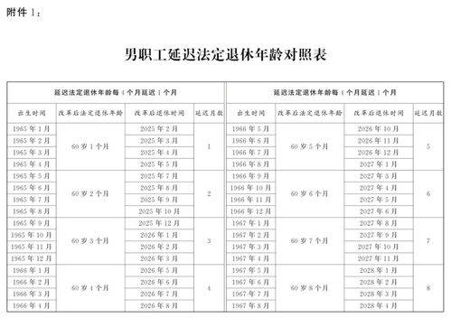 延迟退休年龄对照表，深度解析与影响探讨